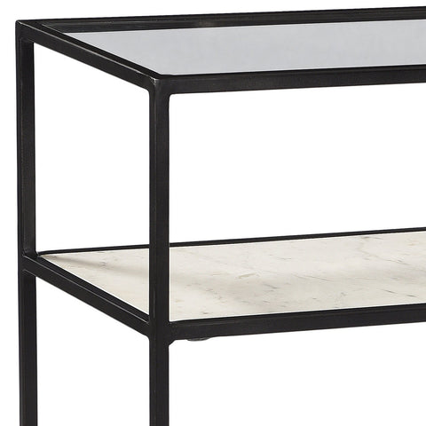 Ramos Gunmetal and White Marble Console Table