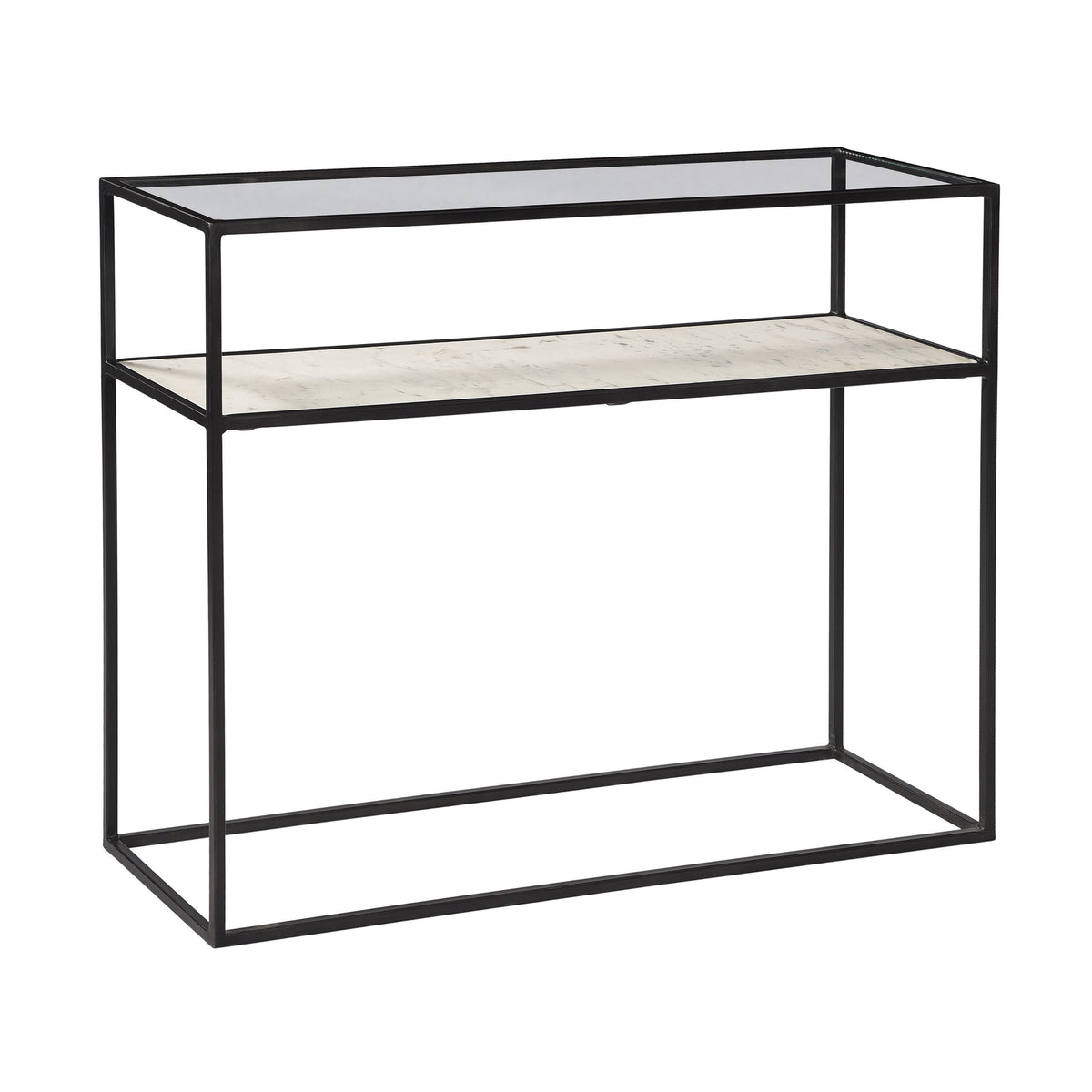 Ramos Gunmetal and White Marble Console Table