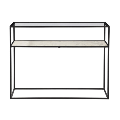 Ramos Gunmetal and White Marble Console Table