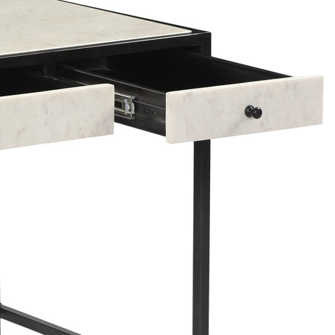 Tisbury Gunmetal Finish and White Marble Desk