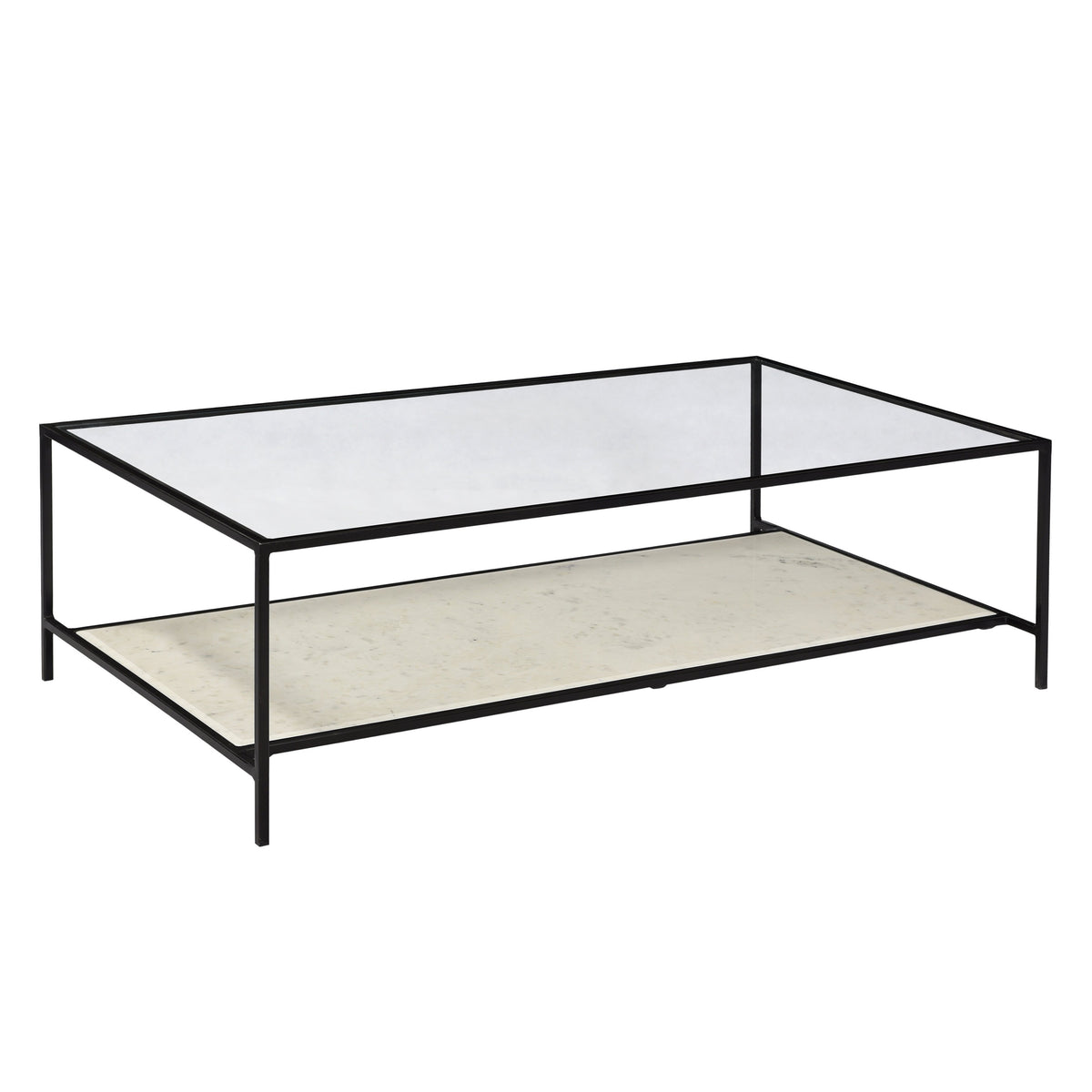 Ramos Gunmetal and White Marble Coffee Table