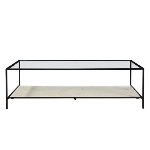 Ramos Gunmetal and White Marble Coffee Table