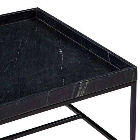 Madsen Black Marble Top and Gunmetal Iron Finish Coffee Table