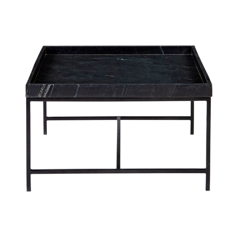Madsen Black Marble Top and Gunmetal Iron Finish Coffee Table