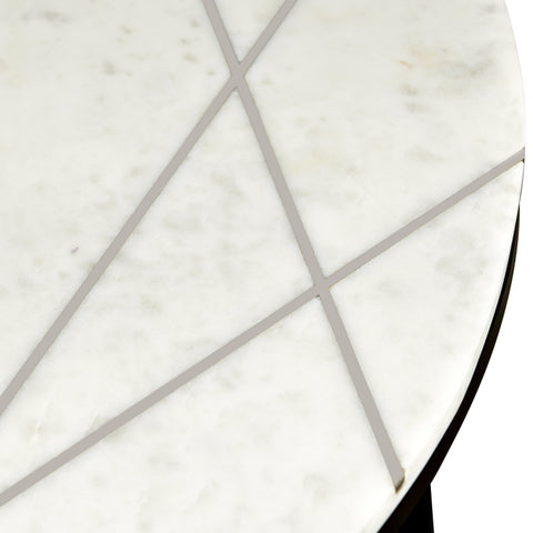 Katrina White and Black Marble with Gunmetal Iron Finish Coffee Table