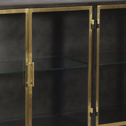 Stein Gunmetal with Antique Brass Finish Sideboard