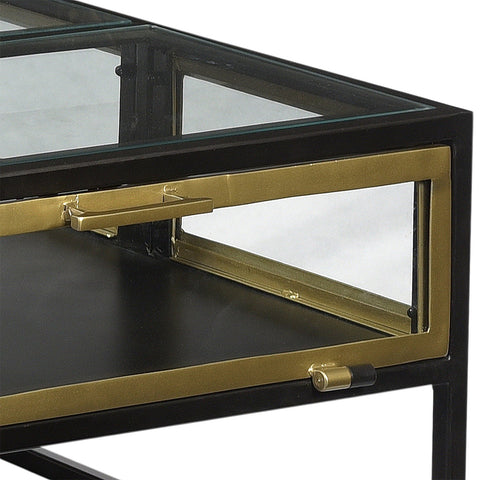Stein Gunmetal with Antique Brass Finish Coffee Table
