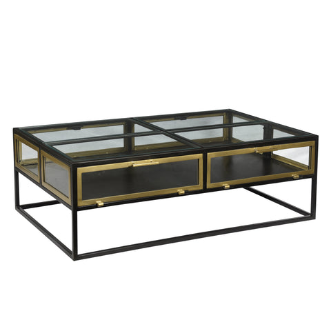 Stein Gunmetal with Antique Brass Finish Coffee Table