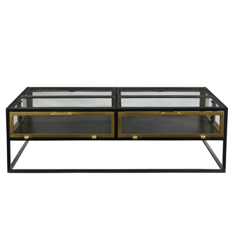 Stein Gunmetal with Antique Brass Finish Coffee Table