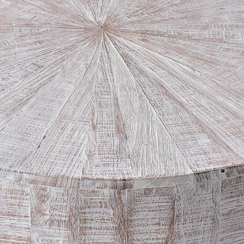 Oriana Whitewash Finish with Gunmetal Legs Coffee Table