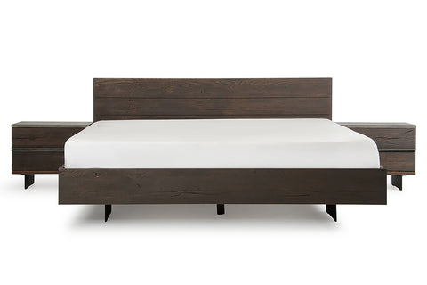 Modrest Selma Modern Dark Aged Oak Queen Bed Model VGEDSELMA-BED-Q
