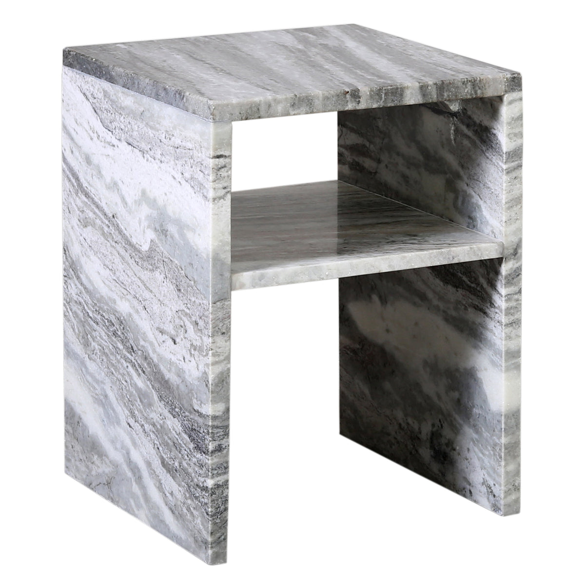 Melbourne Light Grey Marble Side Table