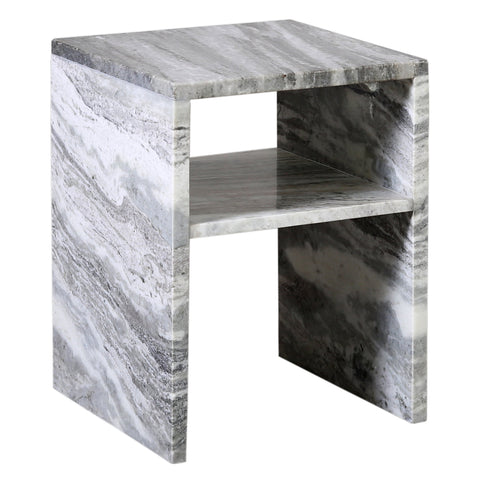 Melbourne Light Grey Marble Side Table