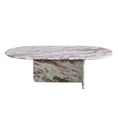 Christos Brown and White Marble with Natural Veining Coffee Table