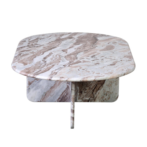Christos Brown and White Marble with Natural Veining Coffee Table