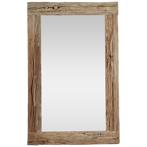 Old Bleached Natural Waxed Finish Wood Rustic Standing Mirror Small