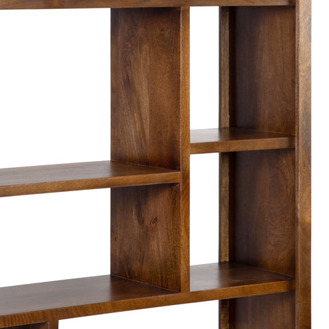 Wesley Medium Brown Finish Bookcase
