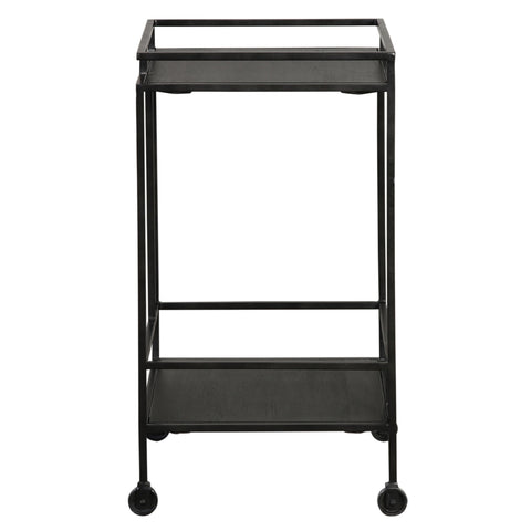 Evita Black Finish Bar Cart