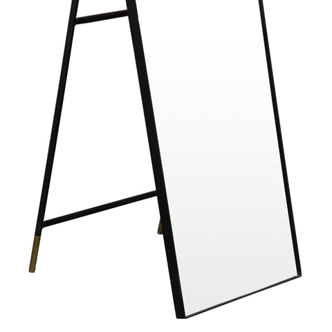 Kennard Black and Brass Accents Floor Mirror