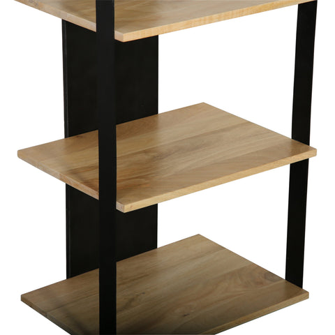 Arnuar Black and Natural Finish Bookcase