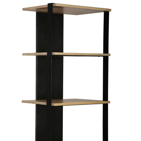 Arnuar Black and Natural Finish Bookcase