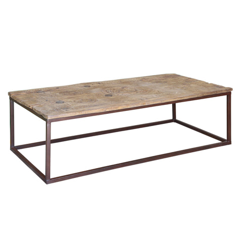 Iron Antique Lacquer And Wood Coffee Table