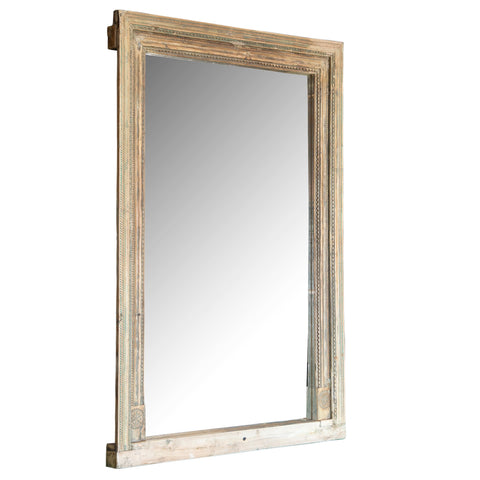 Antique Bleached Farm House Door Frame Mirror
