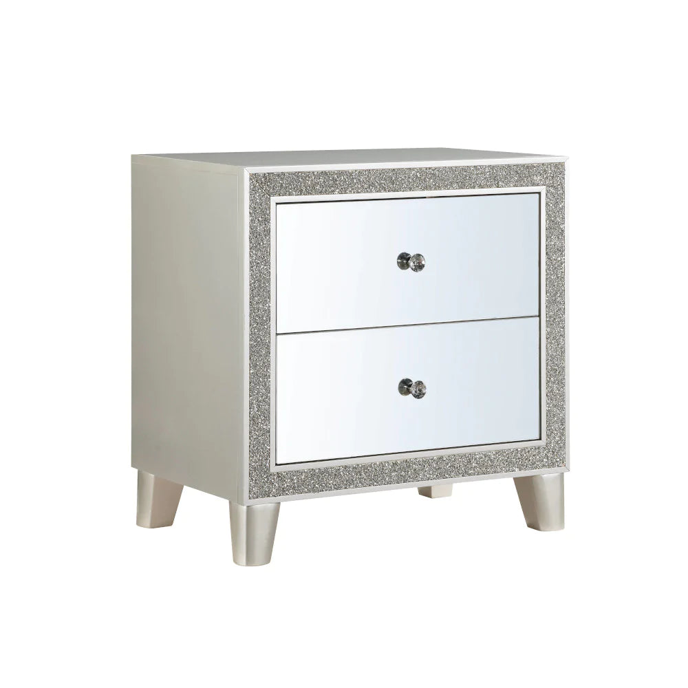 Sliverfluff Mirrored & Champagne Finish Nightstand Model BD00243 By ACME Furniture