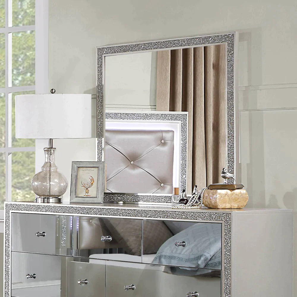 Sliverfluff Mirrored & Champagne Finish Mirror Model BD00244 By ACME Furniture