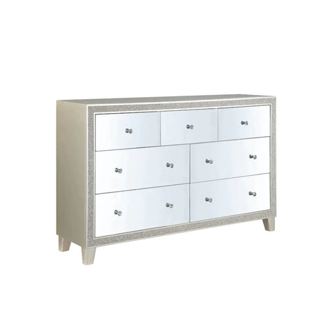 Sliverfluff Mirrored & Champagne Finish Dresser Model BD00246 By ACME Furniture