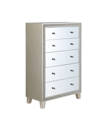 Sliverfluff Mirrored & Champagne Finish Chest Model BD00247 By ACME Furniture