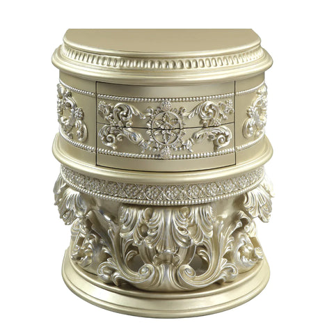 Vatican Champagne Silver Finish Nightstand Model BD00462 By ACME Furniture