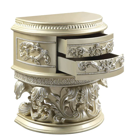 Vatican Champagne Silver Finish Nightstand Model BD00462 By ACME Furniture