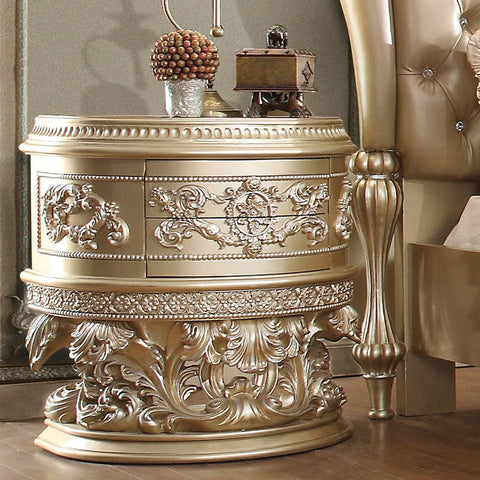 Vatican Champagne Silver Finish Nightstand Model BD00462 By ACME Furniture