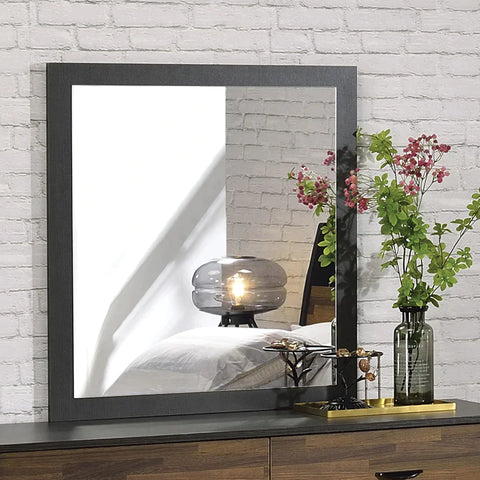 Eos Walnut & Black Finish Mirror Model BD00547 By ACME Furniture