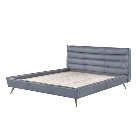 Doris Gray Top Grain Leather Eastern King Bed Model BD00562EK By ACME Furniture
