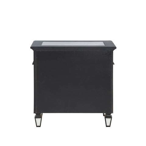 ACME Varian II Mirrored, Black & Sliver Finish Varian II Nightstand Model BD00585