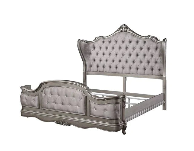 Ausonia Antique Platinum Finish Queen Bed Model BD00603Q By ACME Furniture