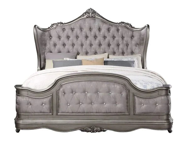 Ausonia Antique Platinum Finish Queen Bed Model BD00603Q By ACME Furniture