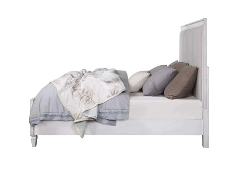 Katia Light Gray Linen, Rustic Gray & Weathered White Finish Eastern King Bed Model BD00659EK By ACME Furniture