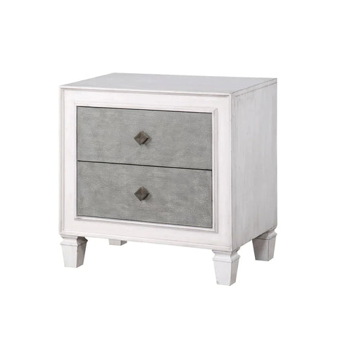 Katia Rustic Gray & White Finish Nightstand Model BD00661 By ACME Furniture