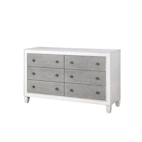 Katia Rustic Gray & White Finish Dresser Model BD00663 By ACME Furniture