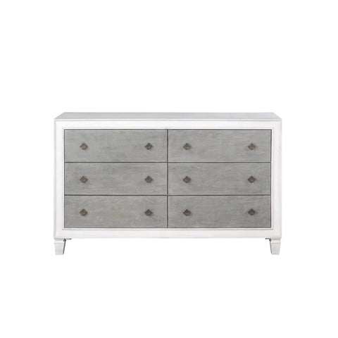 Katia Rustic Gray & White Finish Dresser Model BD00663 By ACME Furniture