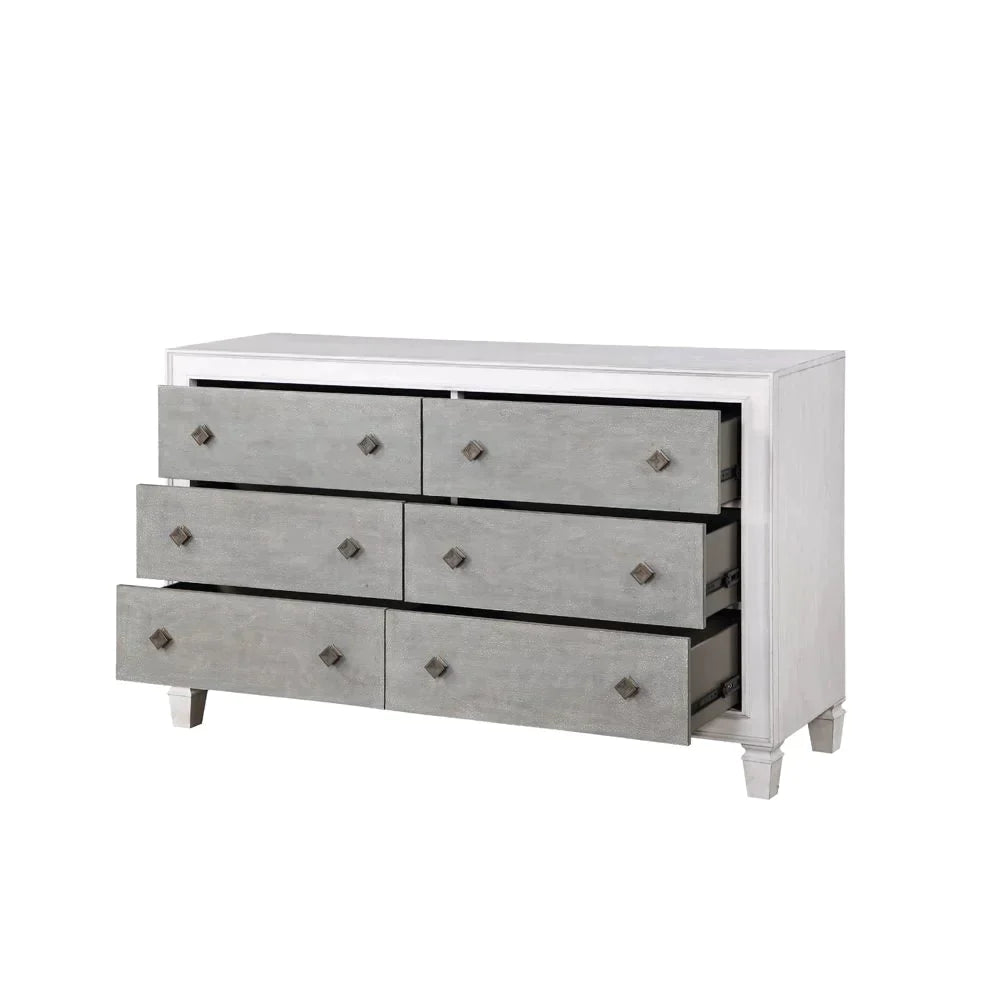 Katia Rustic Gray & Weathered White Finish Dresser Katia Rustic Gray & Weathered White Finish Dresser