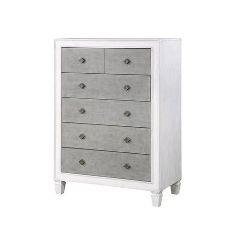 Katia Rustic Gray & White Finish Chest Model BD00664 By ACME Furniture