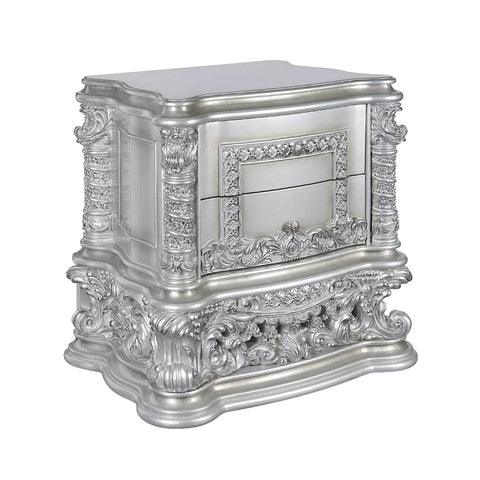 Valkyrie PU, Light Gold  & Gray Finish Nightstand Model BD00684 By ACME Furniture