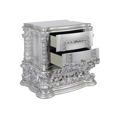 Valkyrie PU, Light Gold  & Gray Finish Nightstand Model BD00684 By ACME Furniture