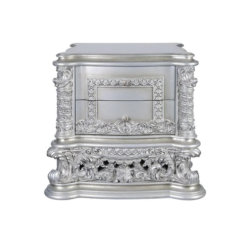 Valkyrie PU, Light Gold  & Gray Finish Nightstand Model BD00684 By ACME Furniture