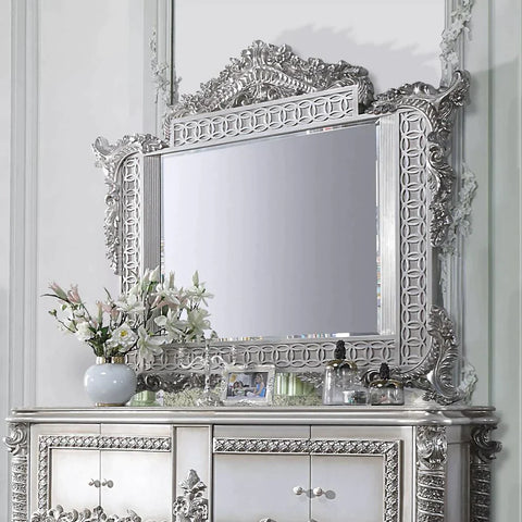 Valkyrie PU, Light Gold  & Gray Finish Mirror Model BD00685 By ACME Furniture