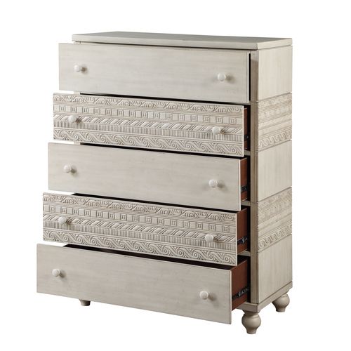 Roselyne Antique White Finish Chest Model BD00699 By ACME Furniture